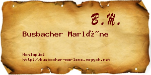 Busbacher Marléne névjegykártya